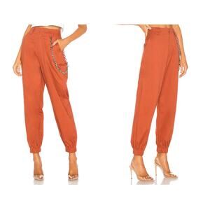 I AM GIA Cobain Burnt Orange Jogger High Waist Dress Pants Small Revolve